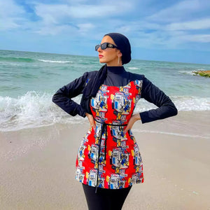 red face burkini top only